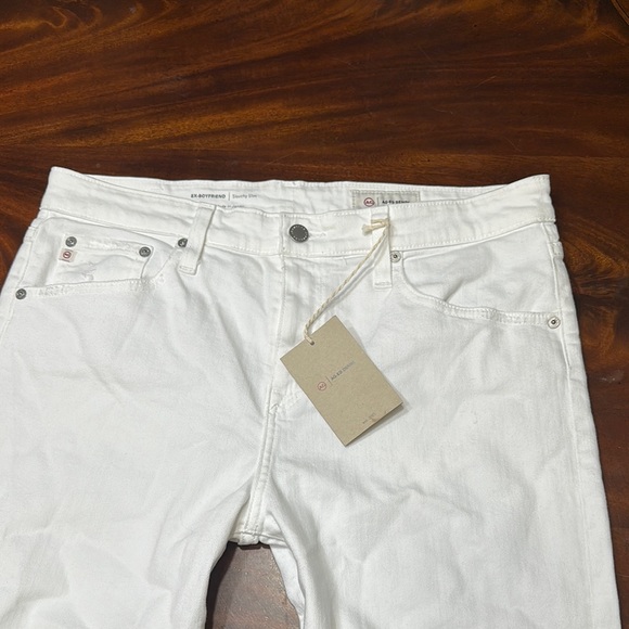 Ag Adriano Goldschmied Denim - AG Adriano Goldschmied Women's White Boyfriend Jeans